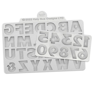 Silicone Alphabet + Numbers with Glitter H 2.3 cm, Set 2 pcs - Img 2