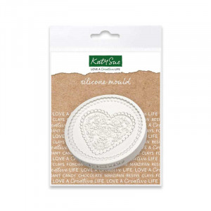 Silicone mould Heart Lace Ø 7 x 0.5 cm - Img 1
