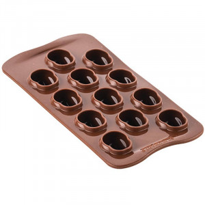 Silicone mould Praline Praline Skull Ø 3 x H 2.1 cm, 10 ml, 12 cavities (SCG55) - Img 4