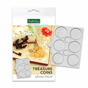 Silicone Mould Treasure / Coin Mould, 8 Items Ø 1.6 and 3.2 cm - Img 1