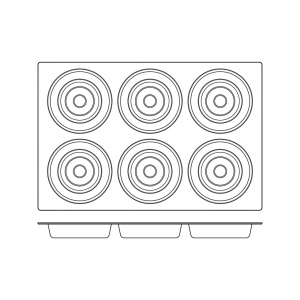 Silicone Single Portion Cake Tin Ø 16.5 x H 3.9 cm, 6 cavities, 613 ml, (SQ031) - Img 3
