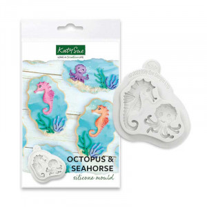 Snail and Seahorse Silicone Moulding, 2 Subjects Ø 3.5 and 5.5cm - Img 1