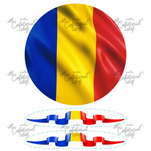 Sugar Paste printed Decor National Model 1, Ø 20 cm and 2 Decorations, A4 - Confectioner Istet