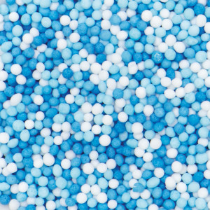 Sugar Pearls Colourmix - White, Blue, Blue Ø 1.5 mm, 100 gr - Img 2
