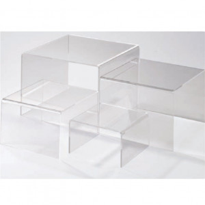 Suport Bufet Modular 4 Trepte, Plexiglas Transparent, H 12 - 26 cm - Img 2