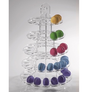 Suport Macarons 5 Etaje, Plexiglas Transparent, Ø 28 x H 43 cm - Img 2