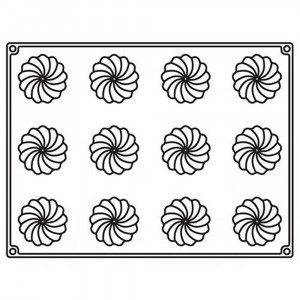 Szilikon Delice forma, Egyadagos Ø 6,4 x h 5,2 cm, 100 ml, 12 üregű - Img 2