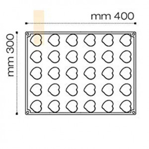 Szilikon passziós szív forma, Mignon 4 x 3 x h 2 cm, 18 ml, 30 üregek - Img 2