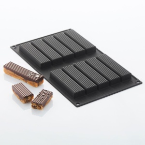 Szilikon Wiggle forma 9.95 x 2.55 x H 1.55 cm, 10 üreg, 37 ml - Img 2