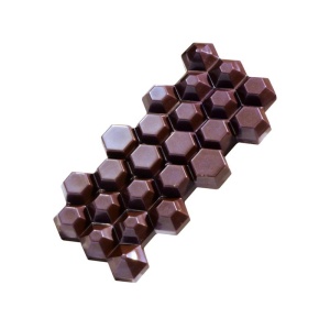 Tablete Ciocolata 14 x 6.85 x H 1.35 cm - Matrita Policarbonat Hexagon, 3 cavitati, 100 gr