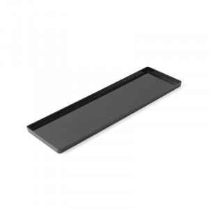 Tálca Egyenes élek, Fekete plexi, 39,55 x 11,9 x H 1,25 cm - 2 db-os készlet