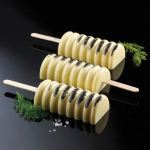 Tango GEL04 Silicone Ice Cream mould GEL04, 2 moulds x 2 cav. 9.2 x 4.5 x H 2.75 cm, 90 ml, 50 sticks - Img 3