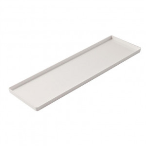 Tavita Margini drepte, Plexiglas Alb, 39.55 x 11.9 x H 1.25 cm - Set 2 Buc