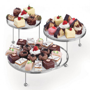 Torta / büfé állvány fém, 3 tányér - Img 3