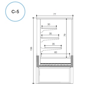 Vitrina calda Kristall, max. 60°C, fara unitate de racire, 150 (L) x77 (l) x138 (H)cm - Img 2