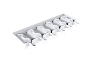 Wave GEL18 3D Silicon Ice Cream mould, 2 moulds x 6 cavities 9.3 x 4.8 x H 3 cm, 88 ml, 50 sticks - Img 2