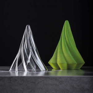 Брад Коледа MiniTwirl 3D, Ø 11,2 x H 15 cm, пластмасов комплект Matrite 2 броя Шоколад - Img 3
