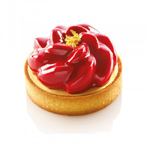 Комплект Tarte Ø 8 cm Цвете, 6 микроперфорирани медни + силициеви форми 6 кухини - Img 3