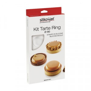 Комплект Tarte Ø 8 cm, 6 микроперфорирани медни + силициеви формички 6 кухини - Img 3