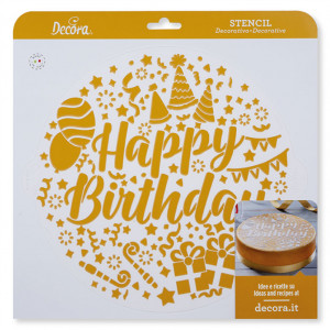 Пластмасов кръгъл декор Sablon Happy Birthday Ø 25 cm - Img 3