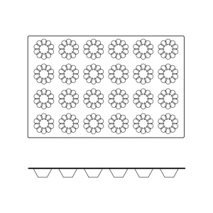 Силиконова форма Brioche/Savarina Monoportion Ø 7,9 x H 3,5 cm, 24 кухини, 84 ml ( SQ001) - Img 3