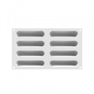 Силиконова форма Ecler Kit 12,2 x 2,6 x H 1,6 cm, 8 кухини 40 ml + микроперфорирани подложки 16 кухини - Img 3