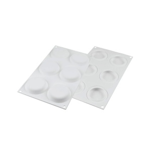 Силиконова форма Pink Monoportii Ø 7 x H 5,5 cm, 6 кухини, 145 ml - Img 4