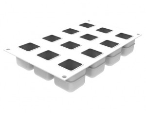Силиконова 3D форма Cub 4,5 x 4,5 x H 4,5 cm, 12 кухини x 85 ml - Img 4