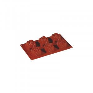 Силиконов калъп за рози Ø7.5xh4cm, 6 кухини - Img 1