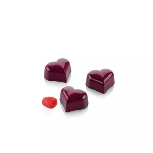 Форма от поликарбонат 24 сърца от пралина, 3,6 x 3 x H 1,9 cm, 17,5 x 27,5 cm (CH058), 10,8 gr