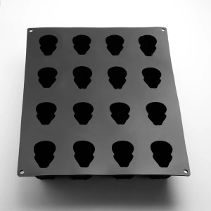 Форма Pavoflex 30x40cm Череп 16 кухини, 5 x 7 x H 6 cm, 120 ml - Img 6