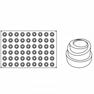 Форма Pavoflex 60x40cm Babele Ø4xh3cm, 54 кухини, 25 ml - Img 3