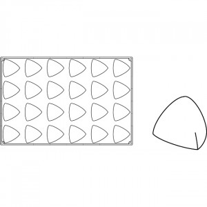 Форма Pavoflex 60x40cm Trilogie 7.5x7.2xh5.8cm, 24 кухини, 96 ml - Img 2