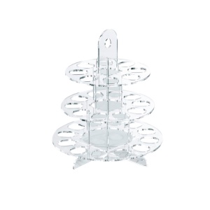 3-step Cake Stand, Transparent Plexiglas, Ø 24 x H 28 cm - Img 1