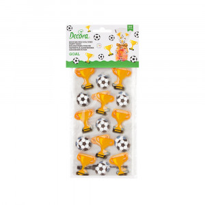 Bags S with Base, Cellophane with Football Pattern, 12.5 x 3 x H 24 cm, Set 20 pcs - Img 1