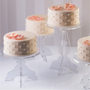 Baroque Crystal Buffet Stands, Transparent Plexiglas, Ø26xH21 and 35 cm, 5 pieces - Img 3