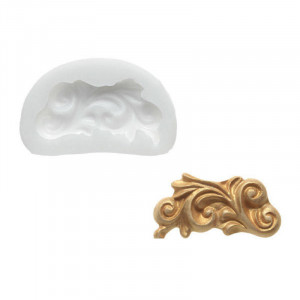 Baroque decor silicone mould, 4 x 4.2 cm (SLK146)