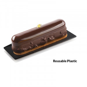 Baza Plastic Prezentare Monoportii, Model Dreptunghi Negru, 14 x 4 cm, Set 100 Buc - Img 2
