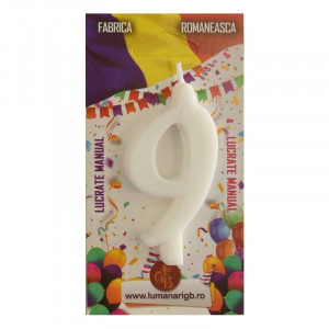 Cake Candle XL H 12 cm, Figure 9, White - Img 2
