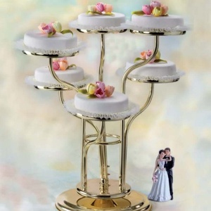 Cake stand 6 gold cake plates - Img 2