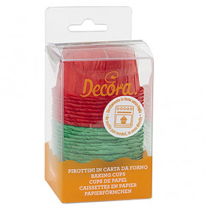 Chese XL krepp papír ColourMix, piros és zöld, Ø 5,5 x H 3,5 cm, 25 db - Img 2