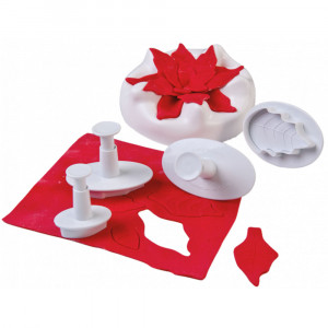 Christmas Flower - Plastic Cutters with Extractor Ø 3.2 - 6 cm, Set of 4 pcs - Img 2