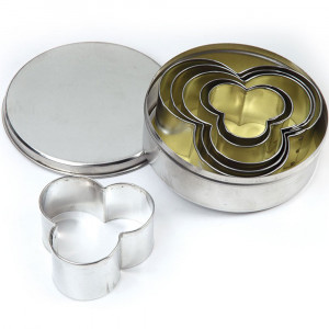 Clover - Stainless Steel Cutters Ø 4 - 9 x H 3 cm, Box 6 pcs