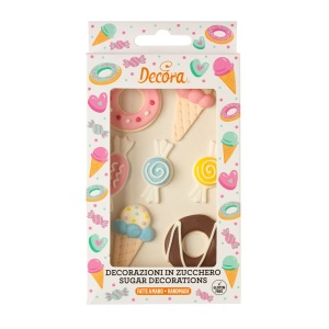 Decor Sugar Decor - Sweets R 2.5 - 4 cm, 6 designs, 7 pcs - Img 1