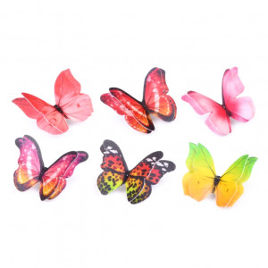 Decor Vafa - Fluturi 3D 6 modele Ø 6.5 - 8 cm, 72 Buc