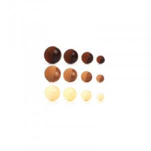Decoratiuni de Ciocolata Sfere Dobla, Ø 3, 2.6, 2, 1.4 cm, 140 g, 36 Buc