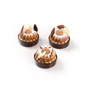 Fehér csokoládé dekorációk, tej, fekete Mini dupla hajtogatott Penaj, 3 x 1,5 cm, 260 gr, 576 db - Img 4