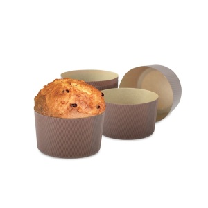 Forma Coacere Panettone Ø 7 x H 5 cm - 100 gr, Carton Termorezistent, Set 100 Buc