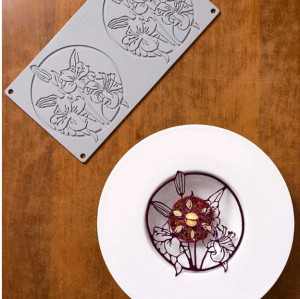 Forma Silicon Gourmand Floral 14 × 15.3 × H 2 cm, 2 cavitati