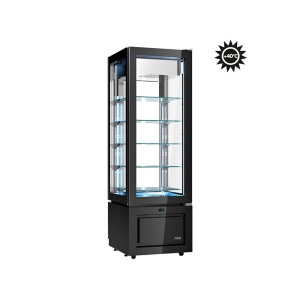 Függőleges hűtővitrin, -22 / +5°C, 60x64,5x184 cm, Luxor Slim Black, modell KD6AT